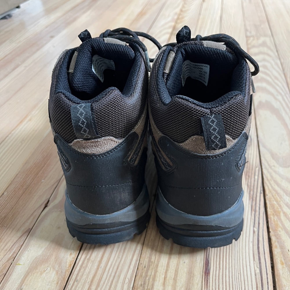 Eddie Bauer Mens 10 Waterproof Hiking Boots Brown Suede Mesh Mid Top Trail Shoes - Picture 7 of 9